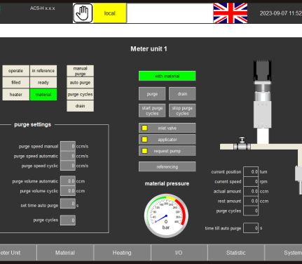 Gluing control system